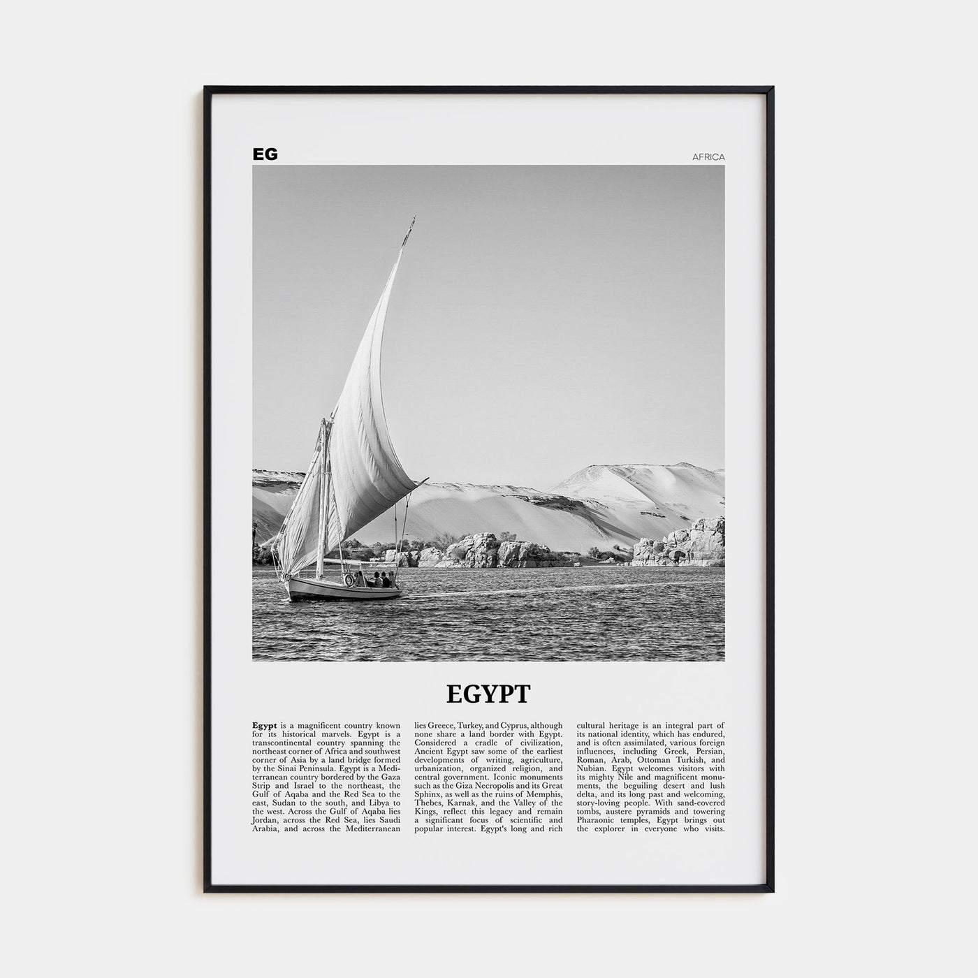 Egypt Travel B&W No 1 Poster