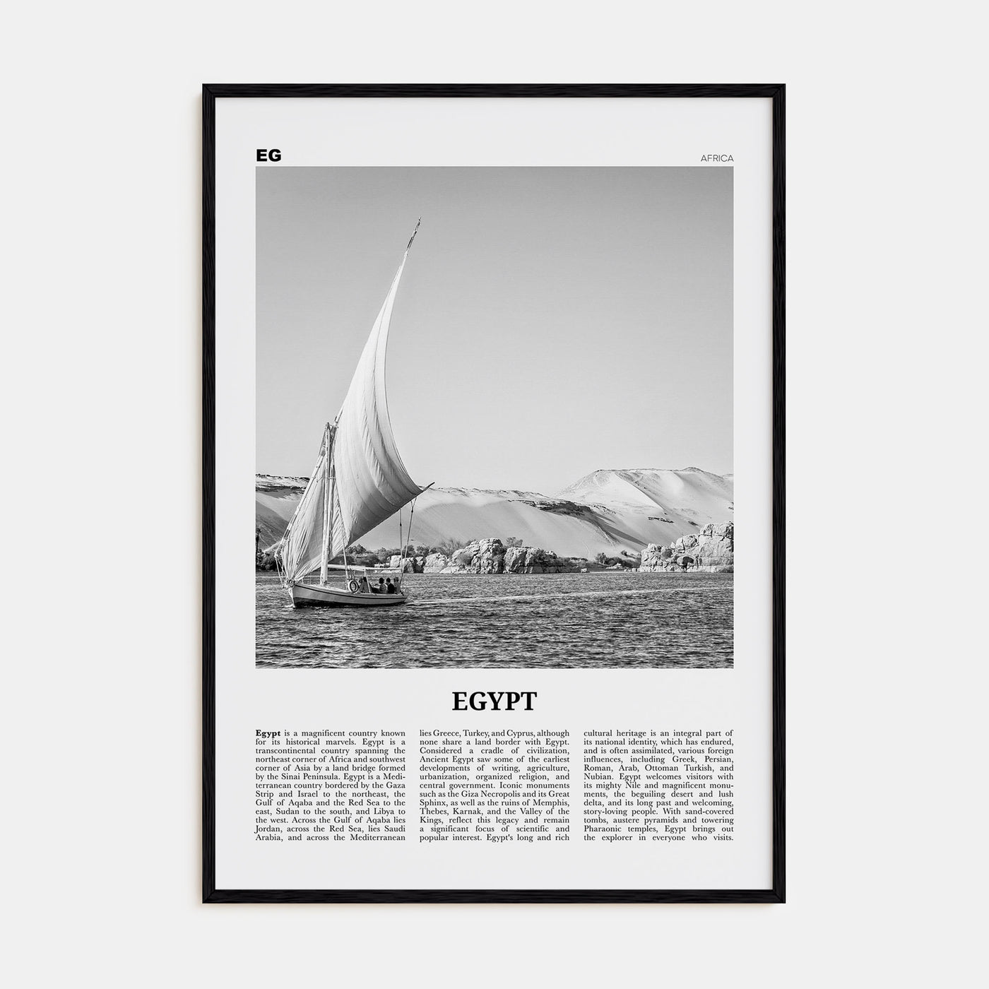 Egypt Travel B&W No 1 Poster