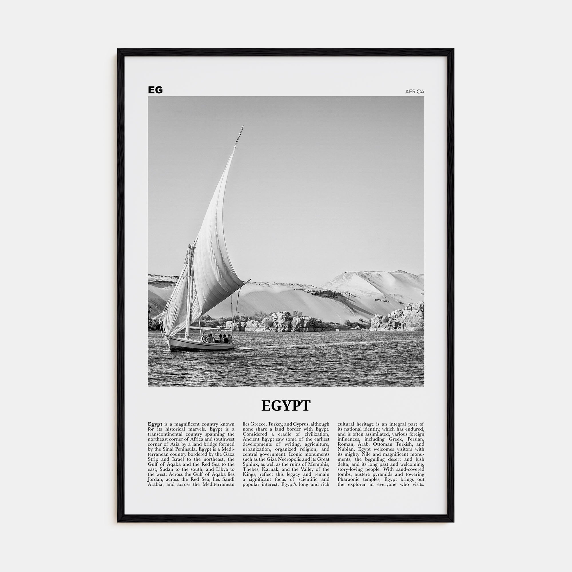 Egypt Travel B&W No 1 Poster
