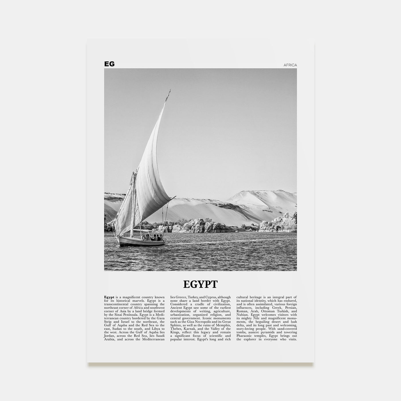 Egypt Travel B&W No 1 Poster