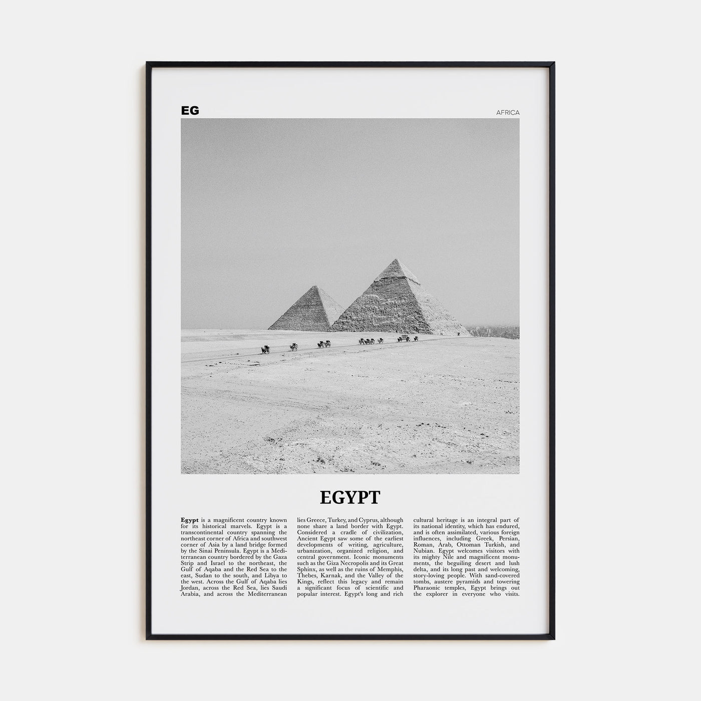 Egypt Travel B&W No 3 Poster
