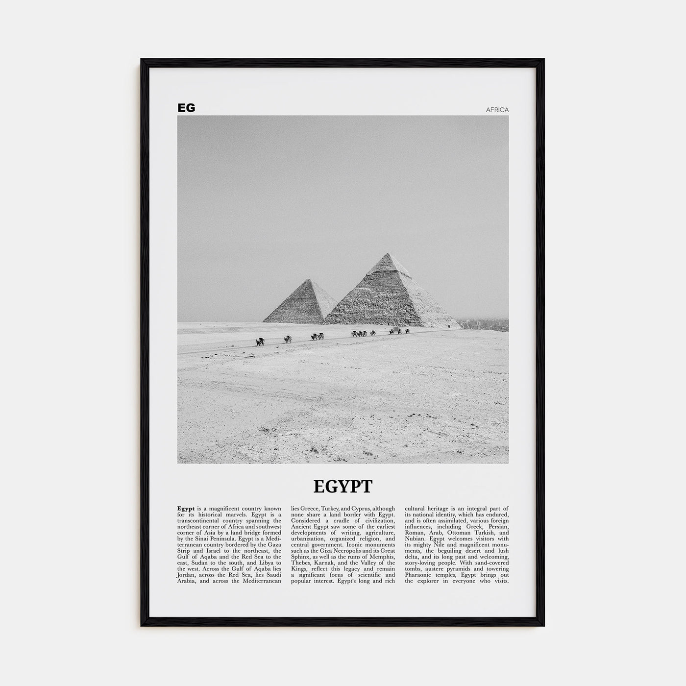 Egypt Travel B&W No 3 Poster