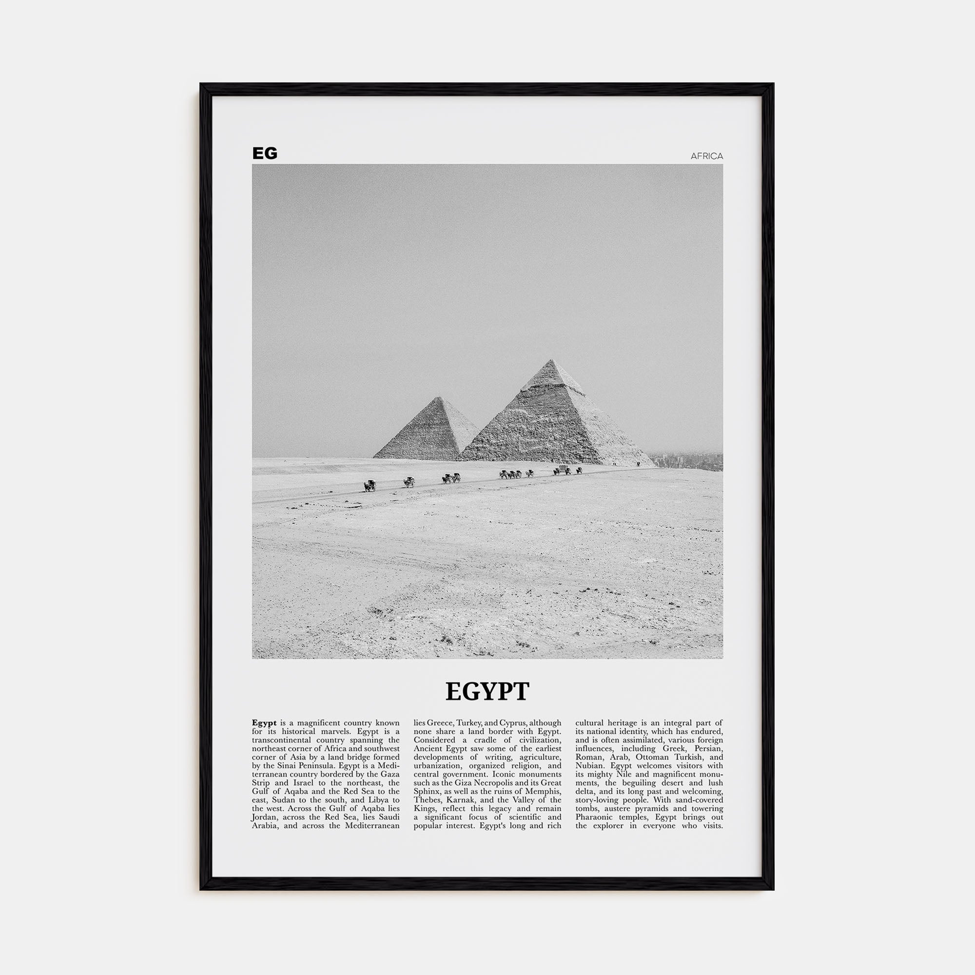 Egypt Travel B&W No 3 Poster