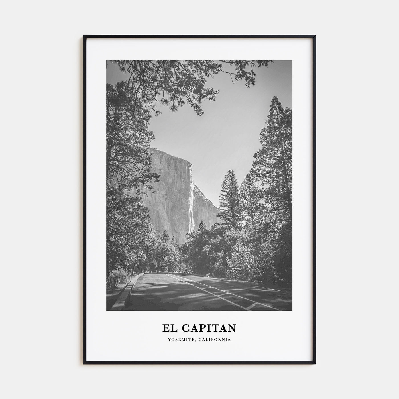 El Capitan Portrait B&W Poster