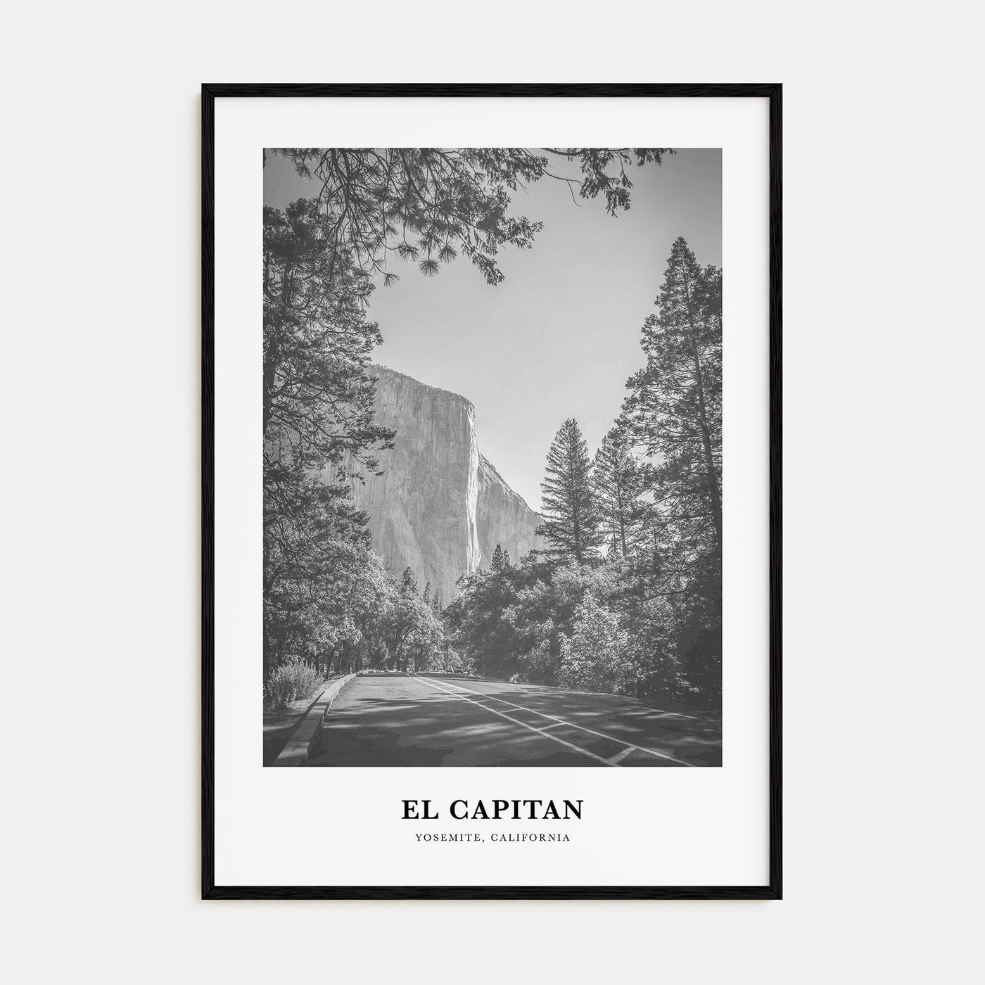 El Capitan Portrait B&W Poster