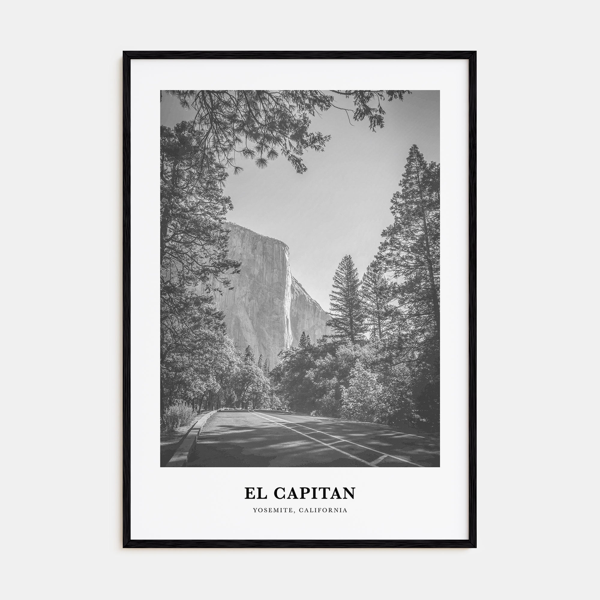 El Capitan Portrait B&W Poster