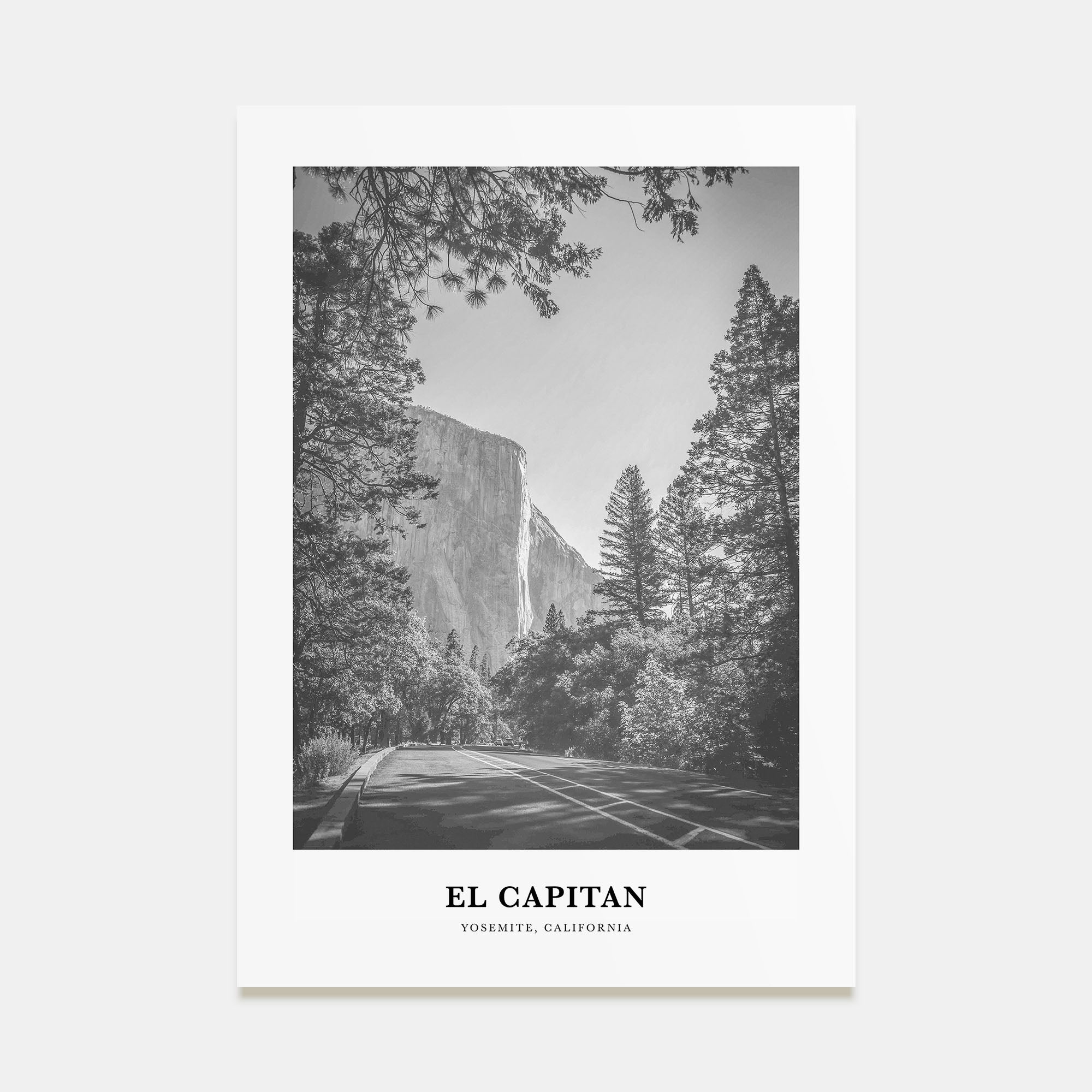 El Capitan Portrait B&W Poster