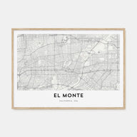El Monte Map Landscape Poster