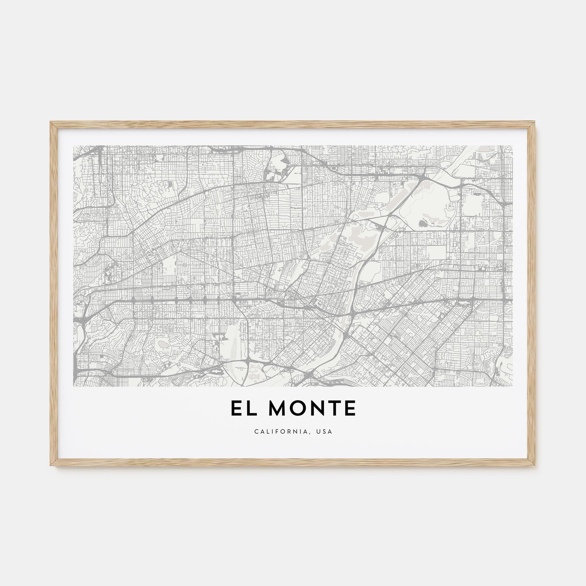 El Monte Map Landscape Poster