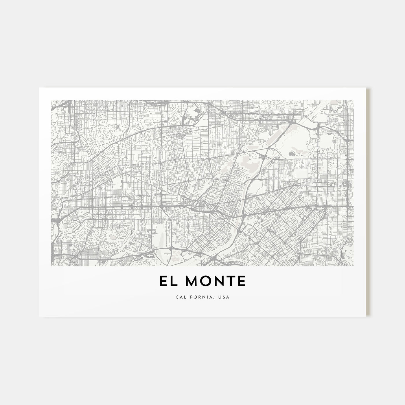 El Monte Map Landscape Poster