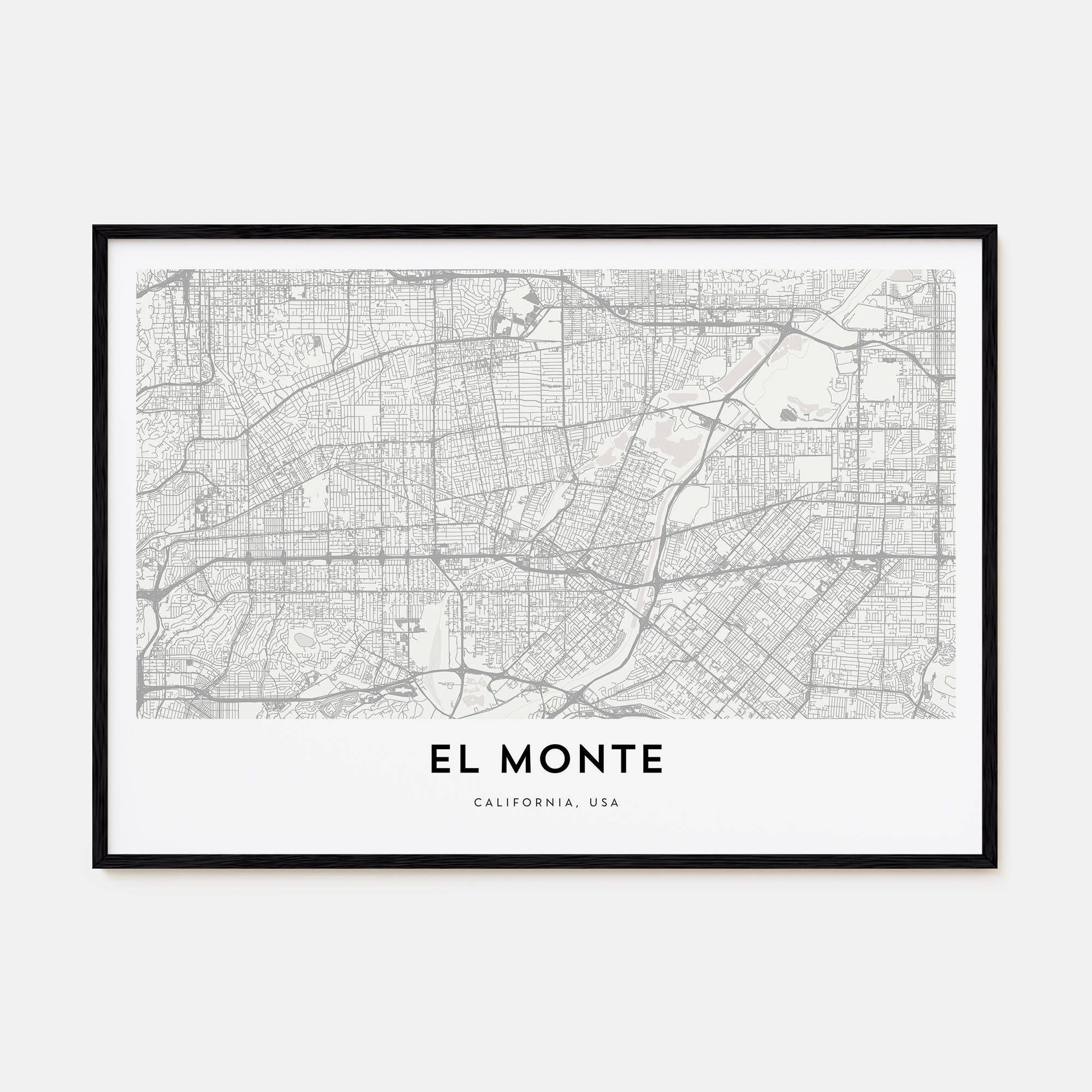 El Monte Map Landscape Poster