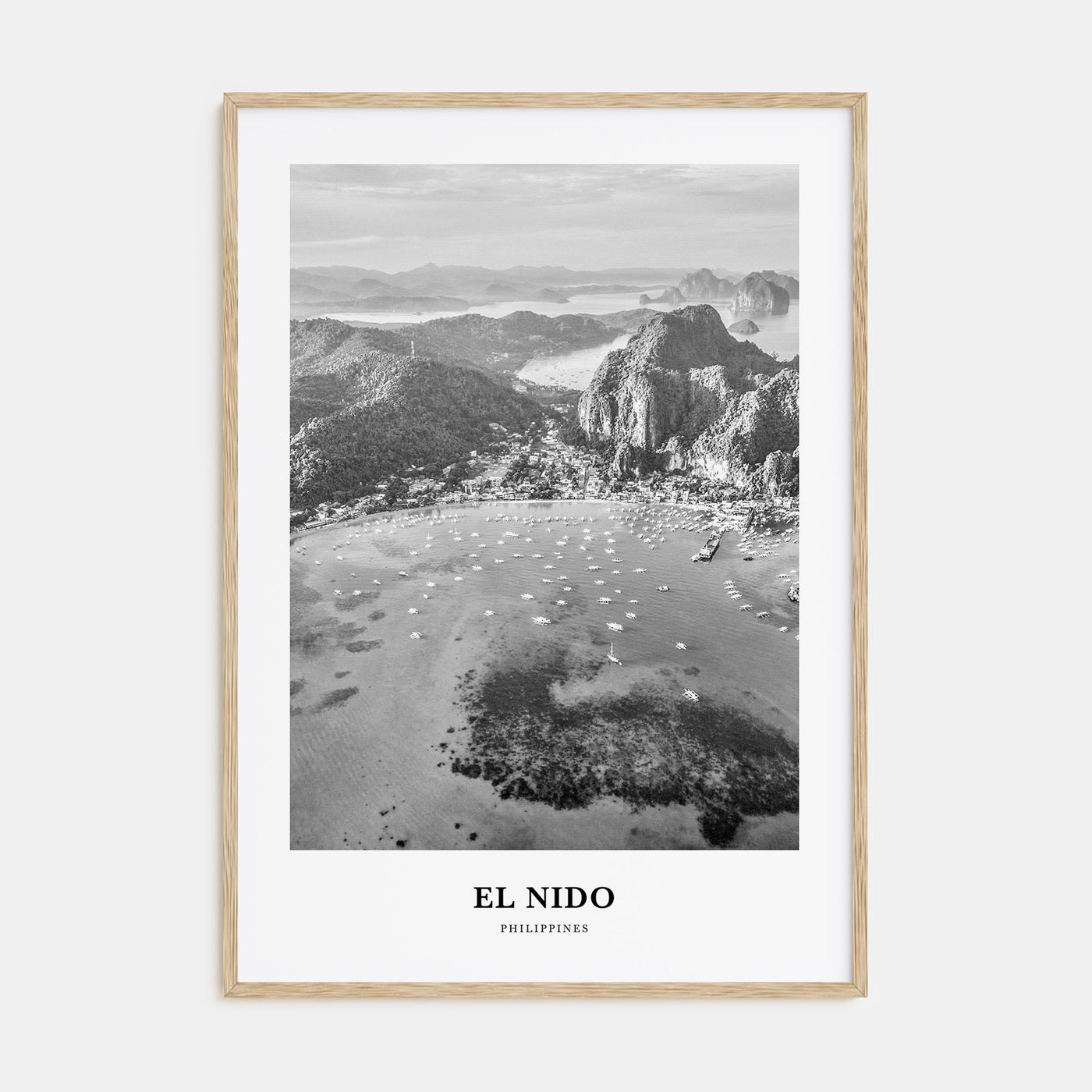 El Nido Portrait B&W Poster