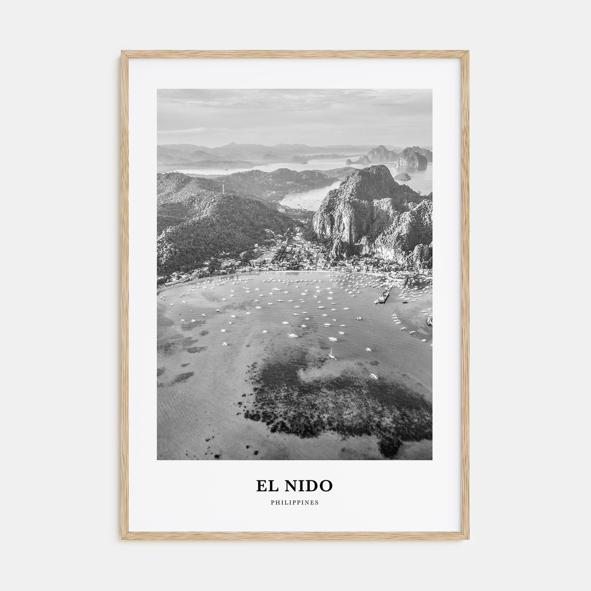El Nido Portrait B&W Poster