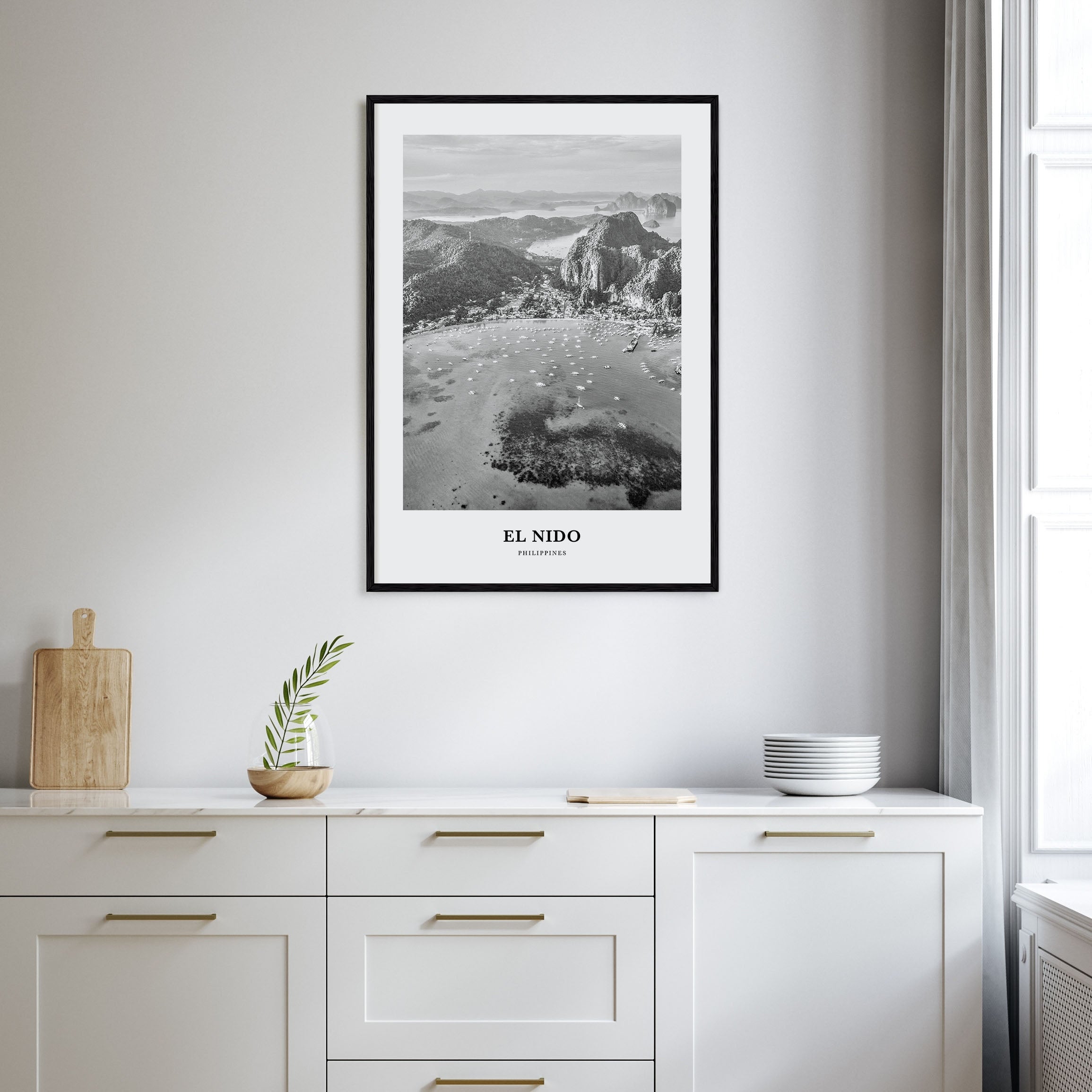 El Nido Portrait B&W Poster