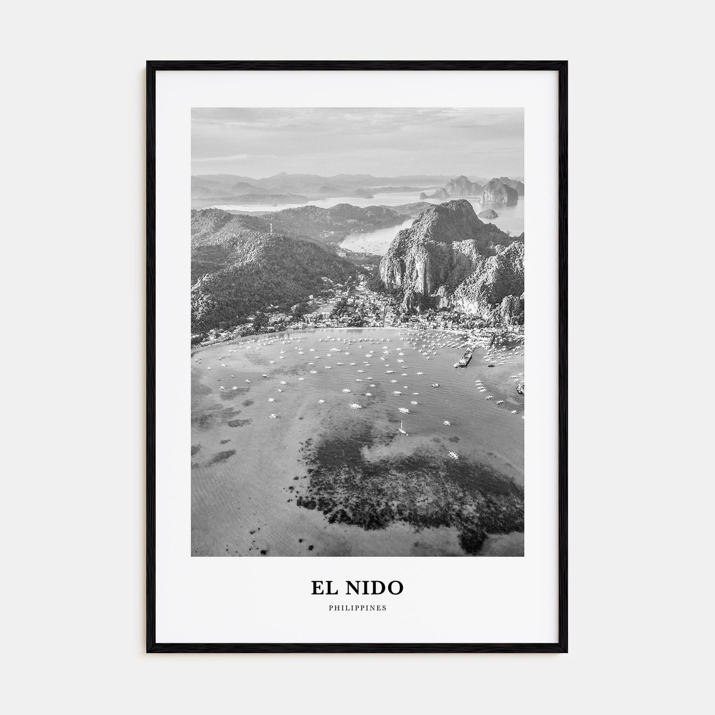 El Nido Portrait B&W Poster