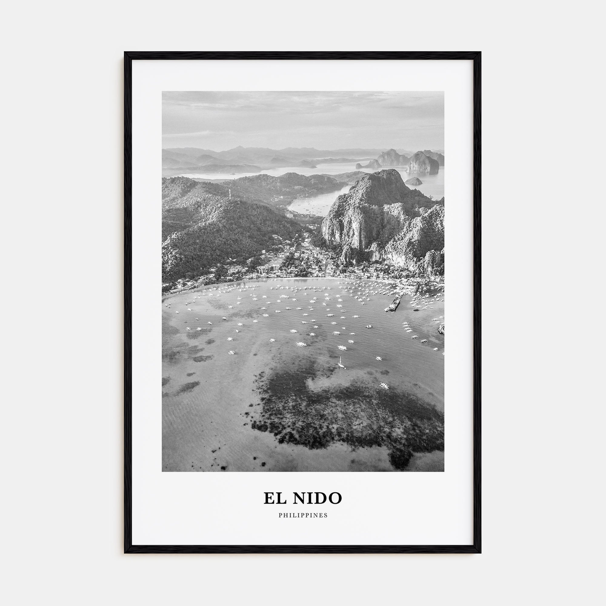 El Nido Portrait B&W Poster