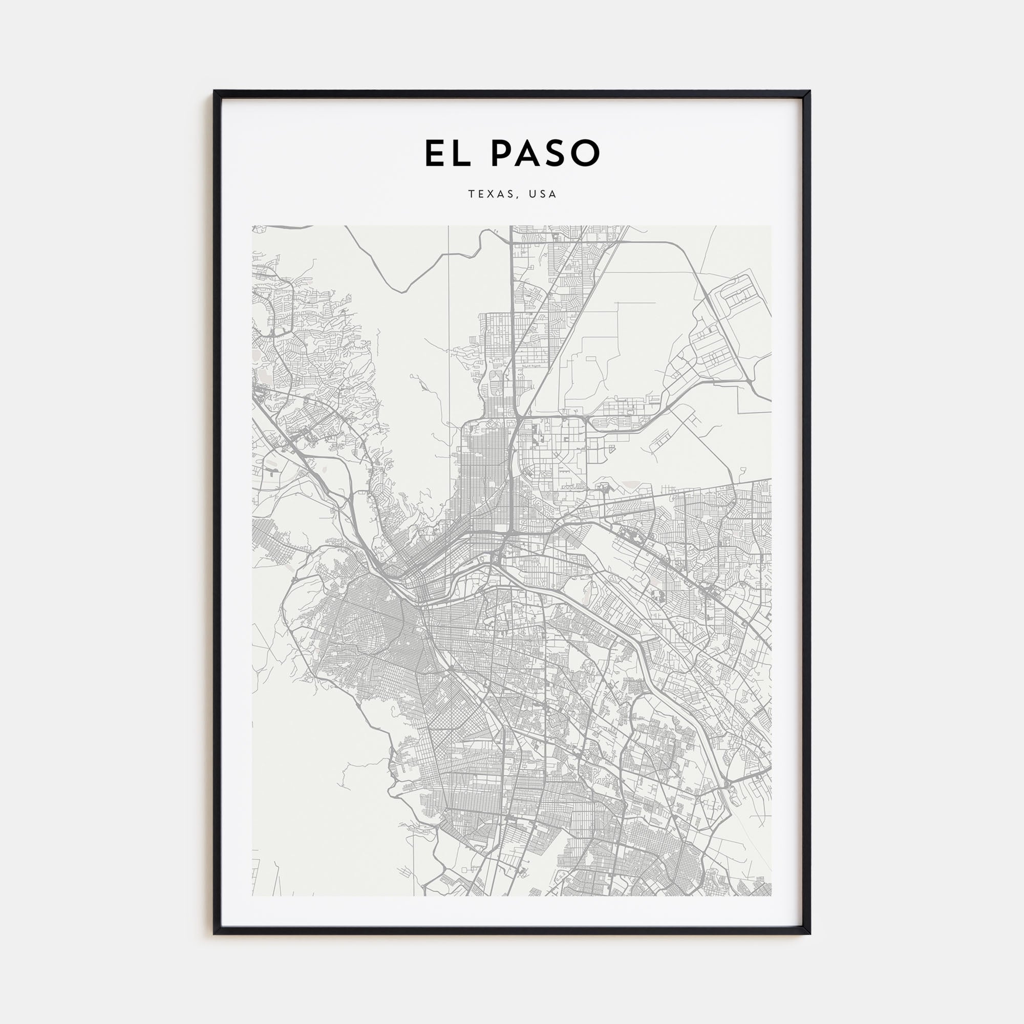 El Paso Map Portrait Poster