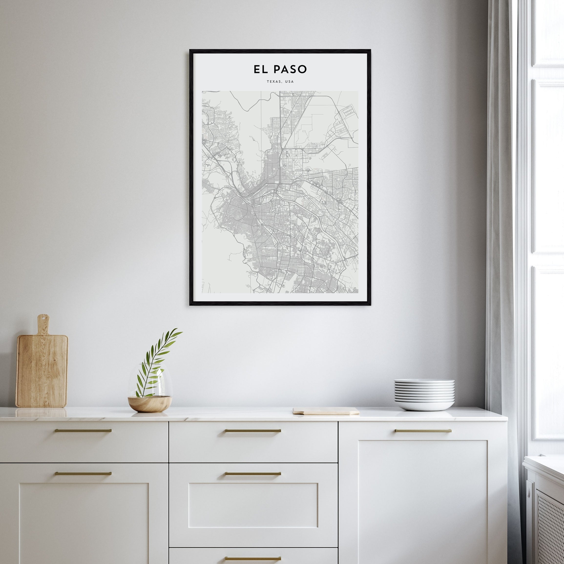 El Paso Map Portrait Poster