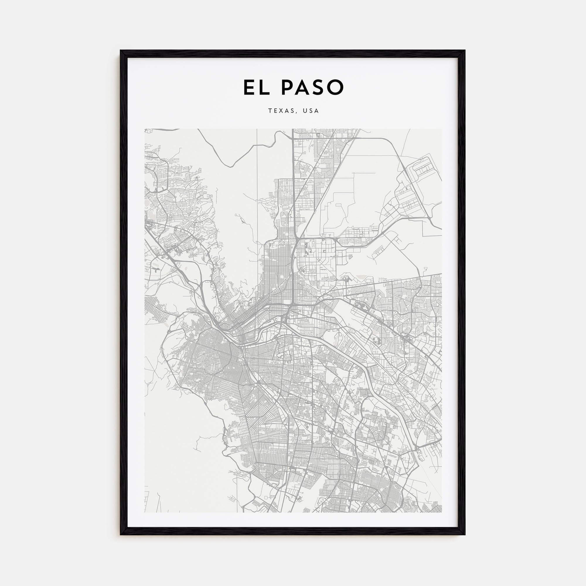 El Paso Map Portrait Poster