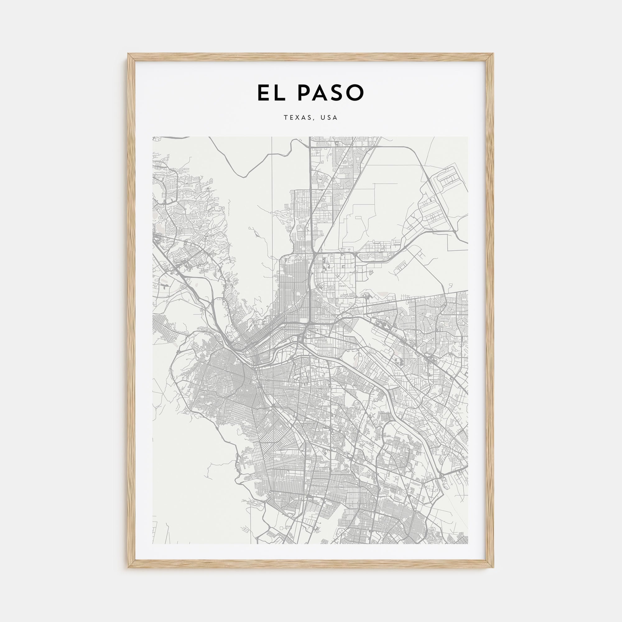 El Paso Map Portrait Poster