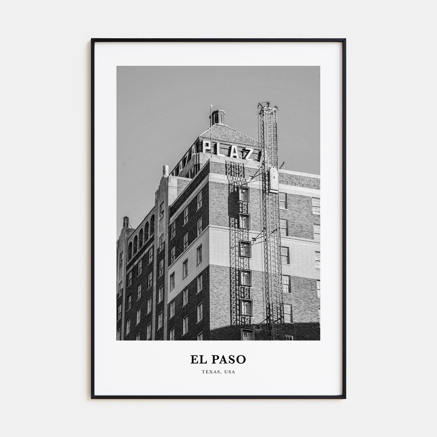 El Paso Portrait B&W No 1 Poster