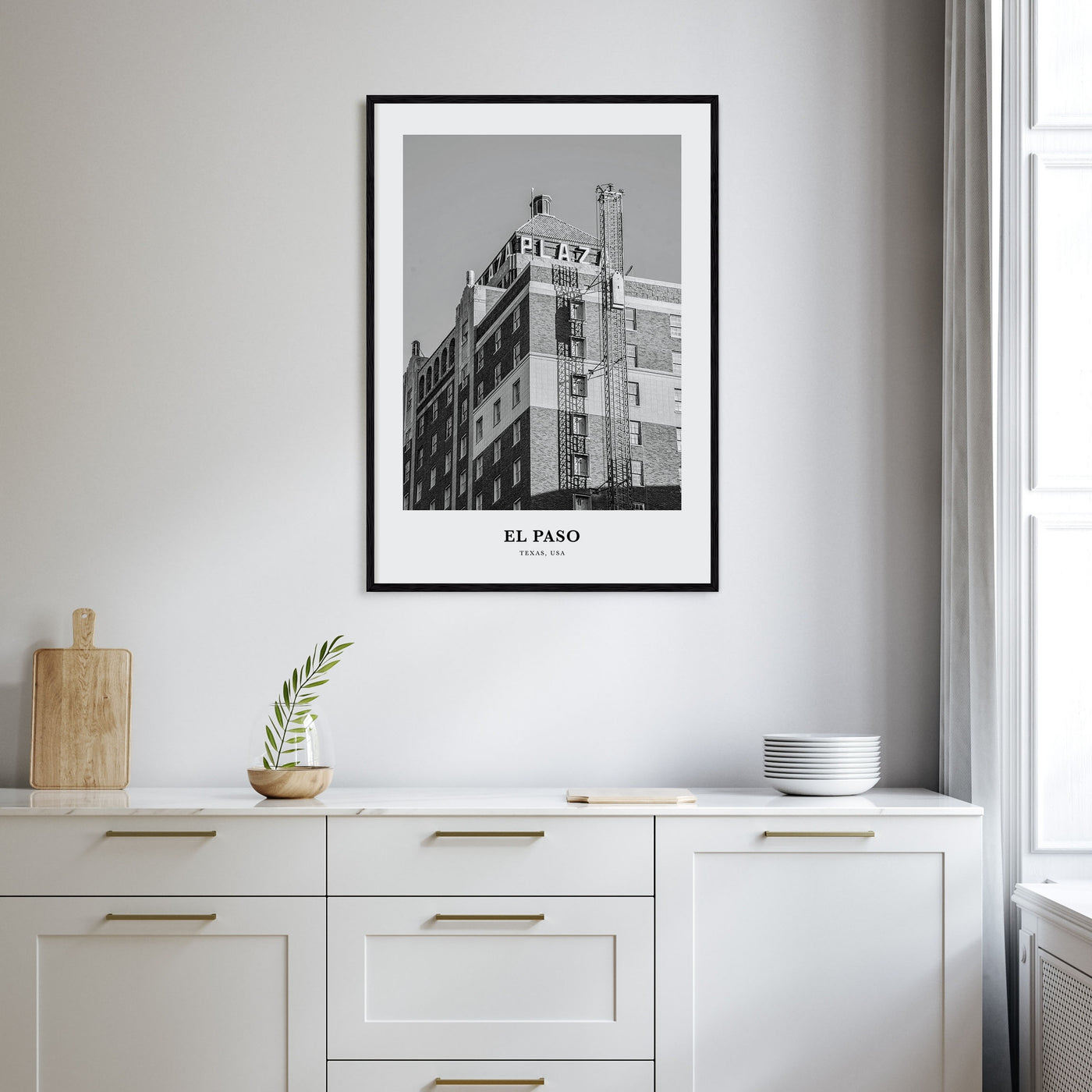 El Paso Portrait B&W No 1 Poster