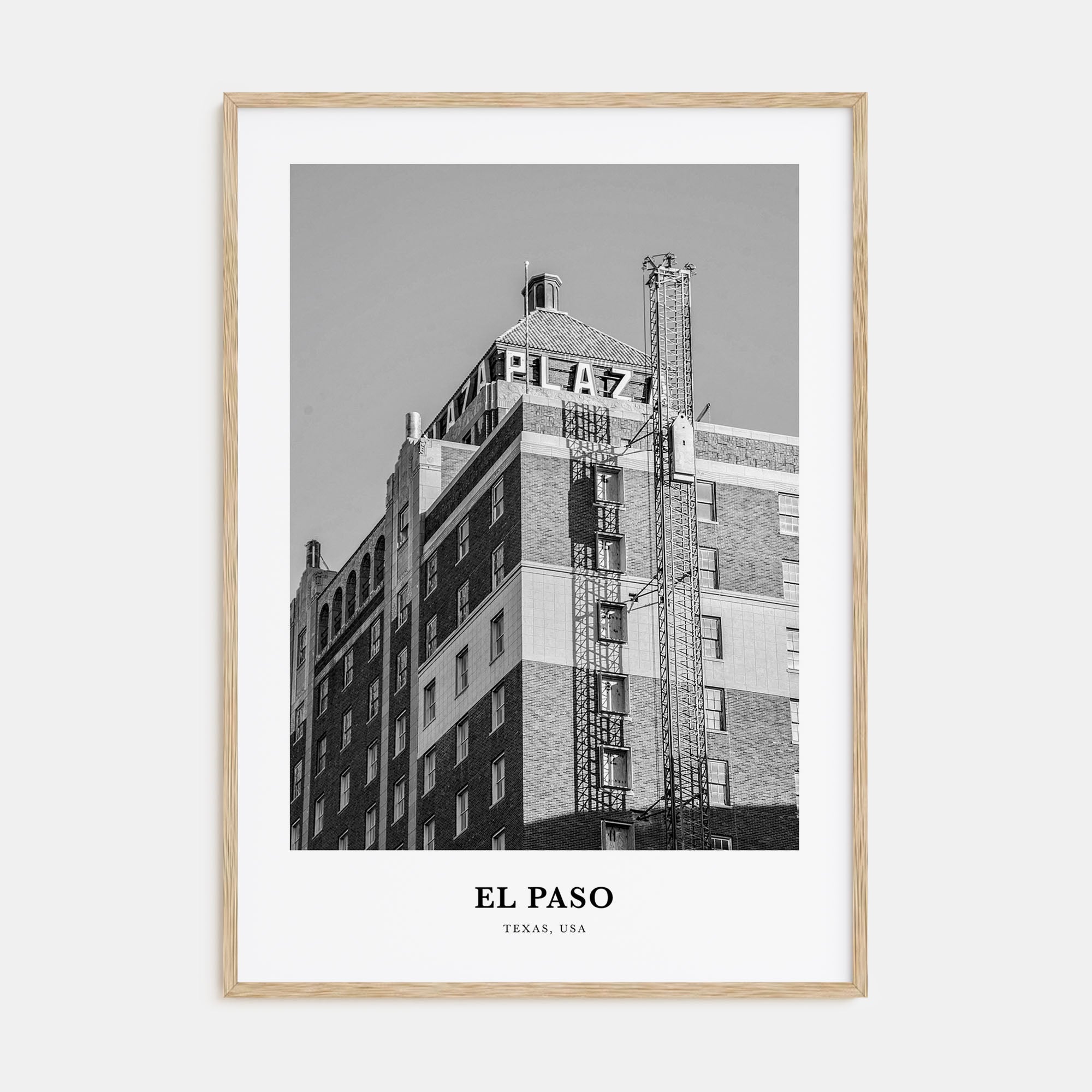El Paso Portrait B&W No 1 Poster