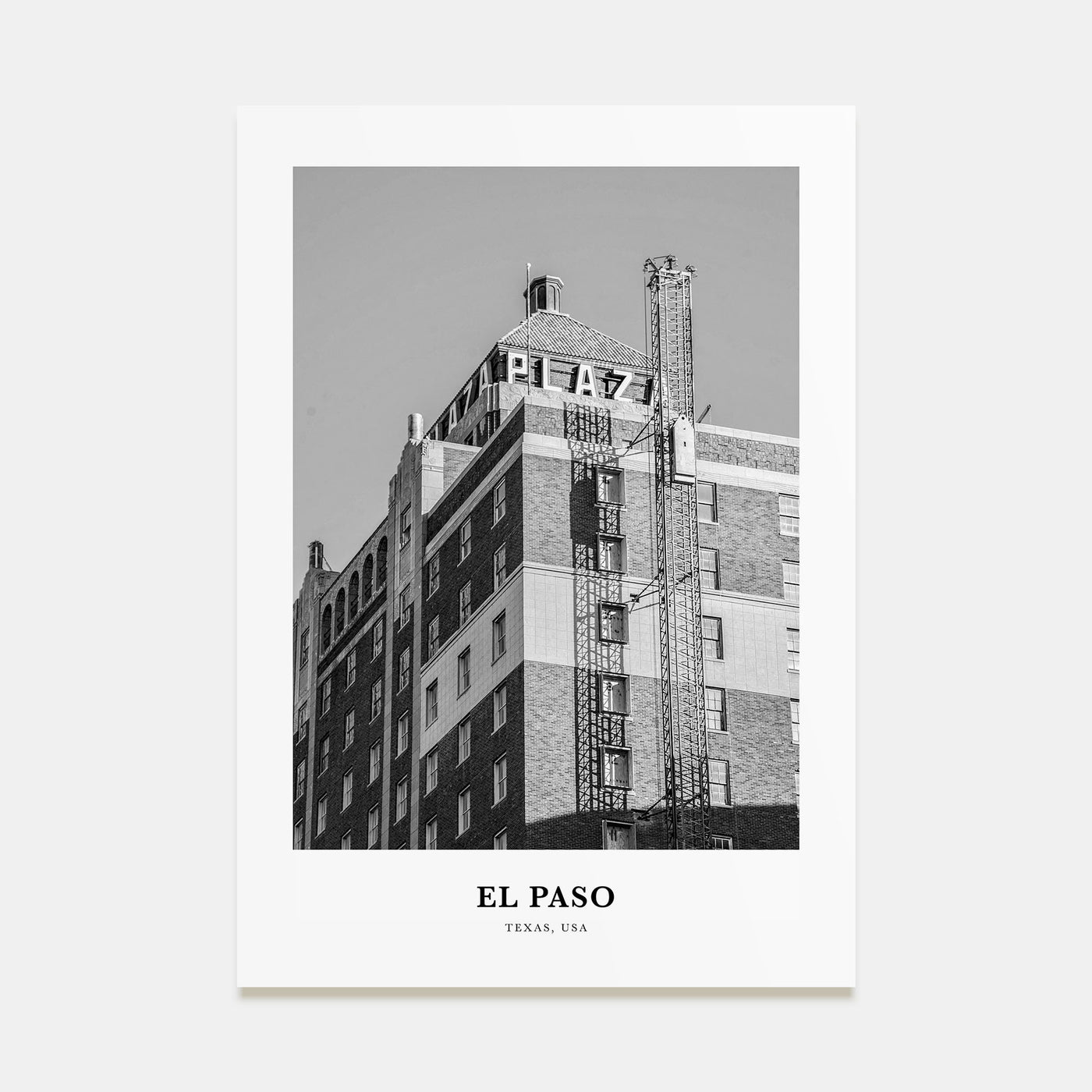 El Paso Portrait B&W No 1 Poster