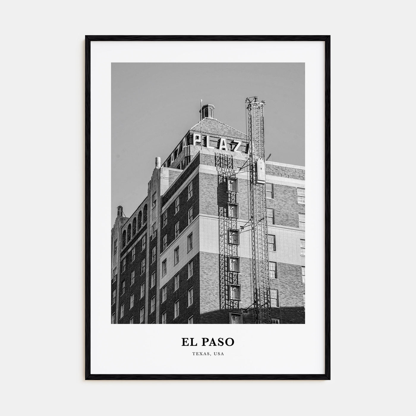 El Paso Portrait B&W No 1 Poster