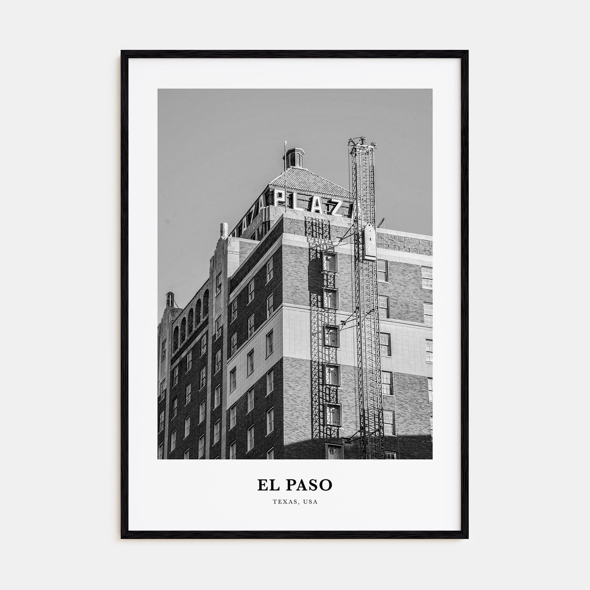 El Paso Portrait B&W No 1 Poster