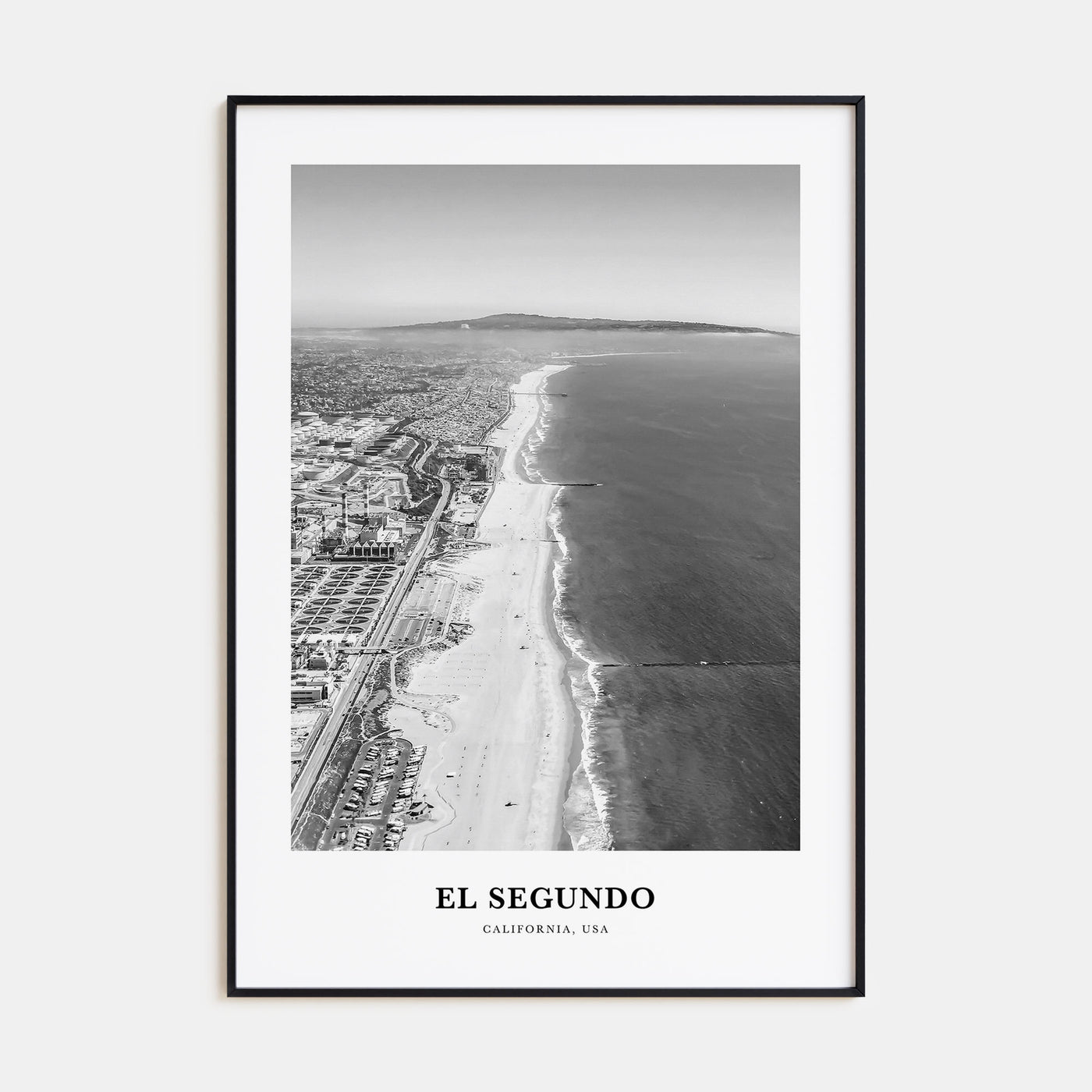 El Segundo Portrait B&W Poster