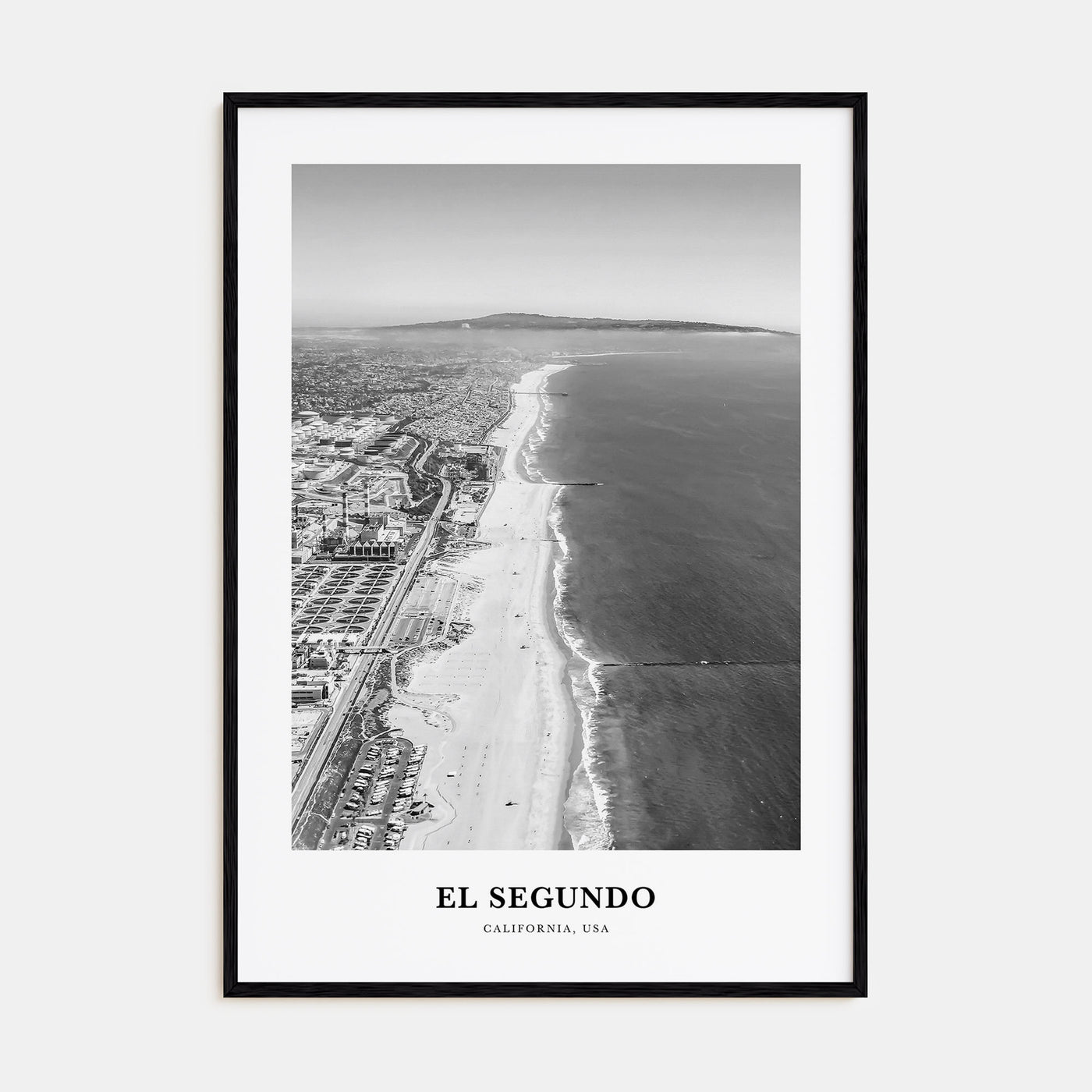 El Segundo Portrait B&W Poster
