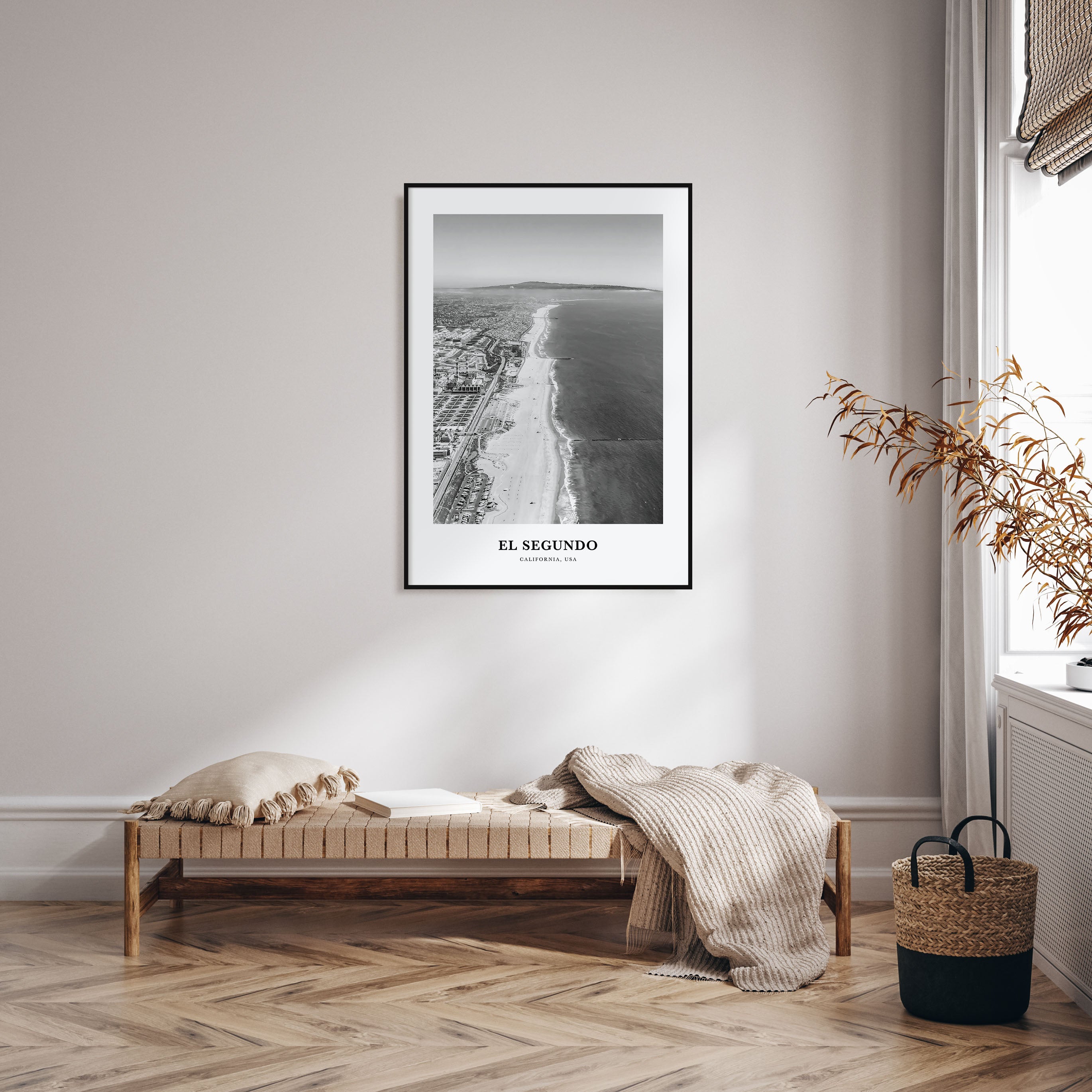 El Segundo Portrait B&W Poster