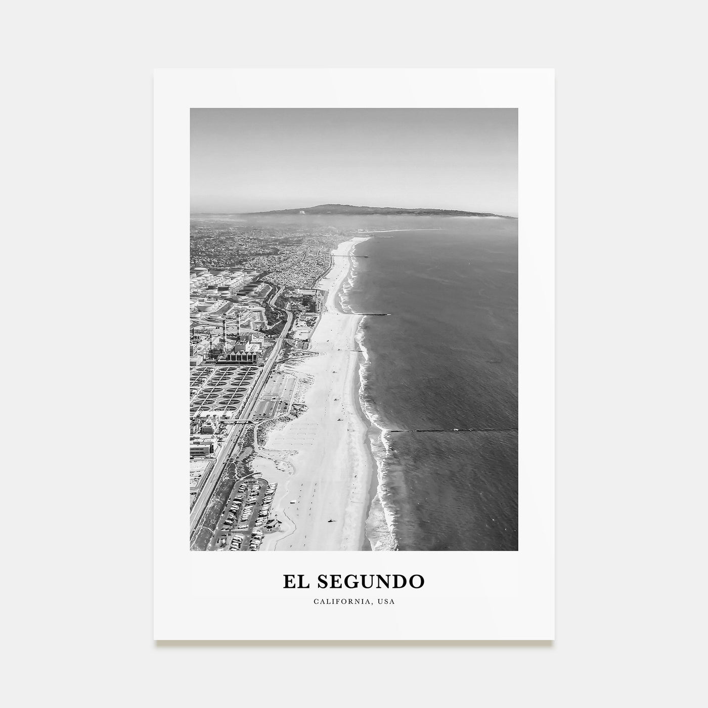 El Segundo Portrait B&W Poster