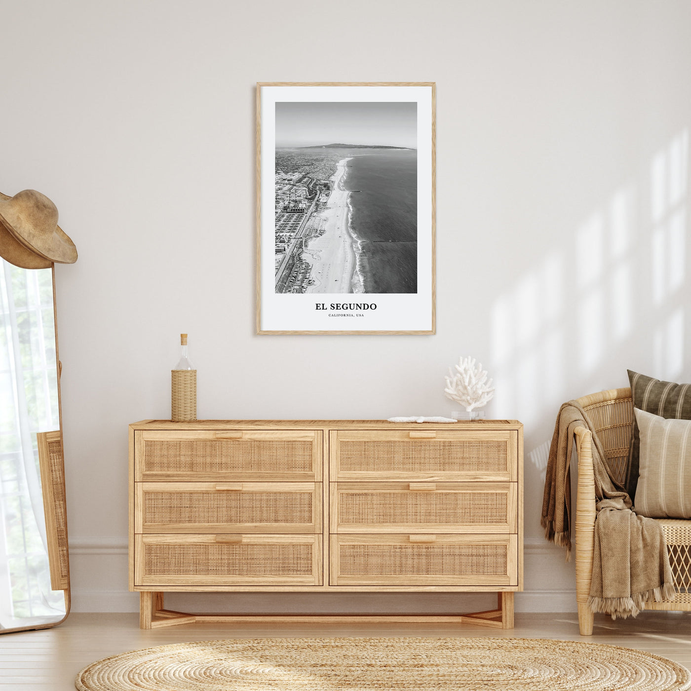 El Segundo Portrait B&W Poster