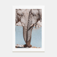 Elephant Couple Photo Color Poster