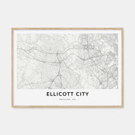 Ellicott City Map Landscape Poster