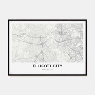 Ellicott City Map Landscape Poster
