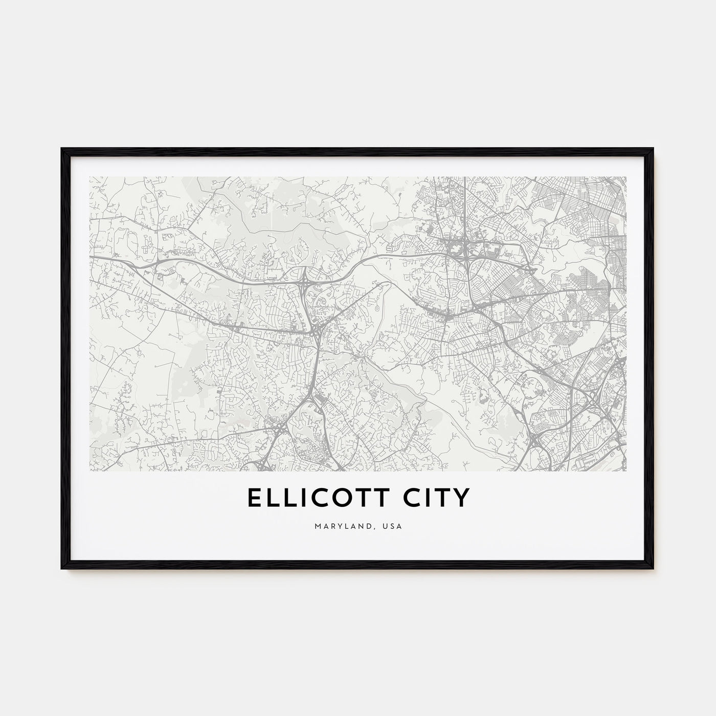 Ellicott City Map Landscape Poster