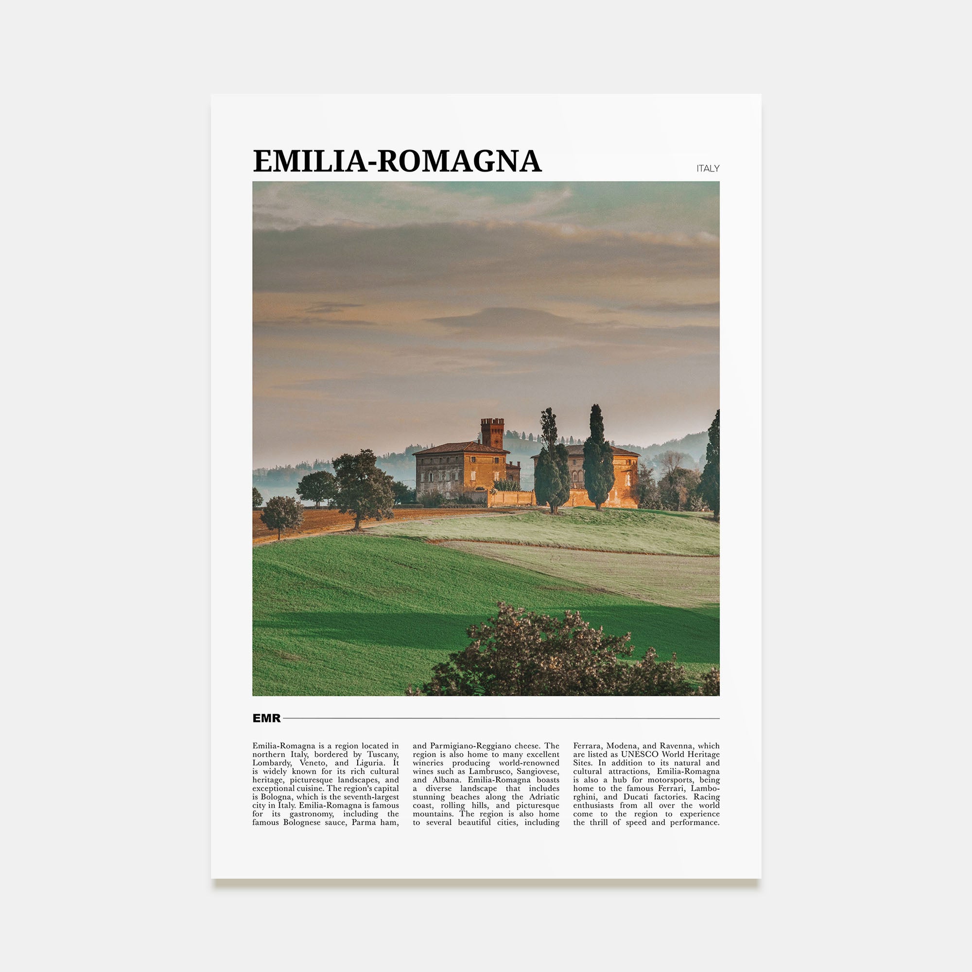 Emilia-Romagna Travel Color Poster
