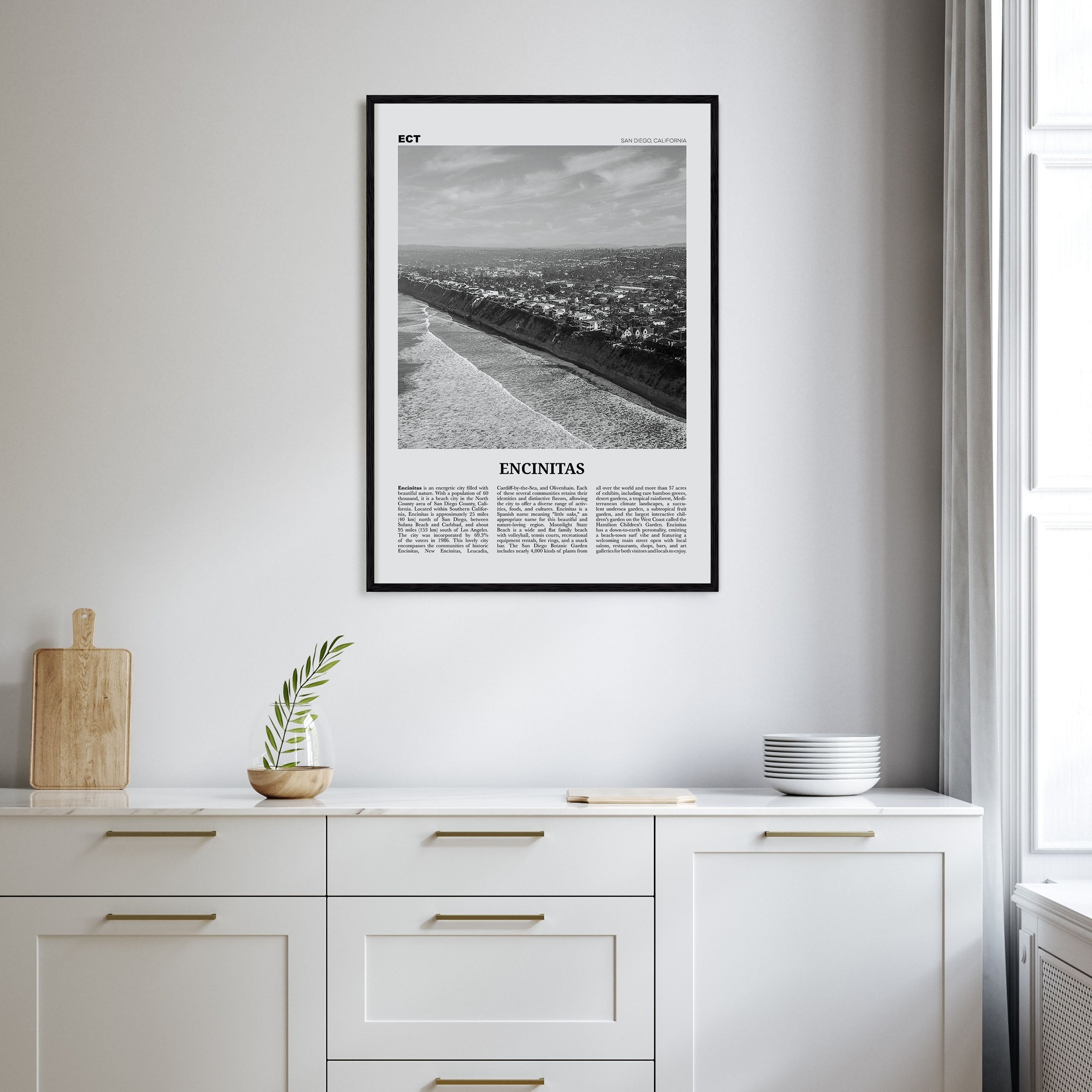 Encinitas Travel B&W No 2 Poster