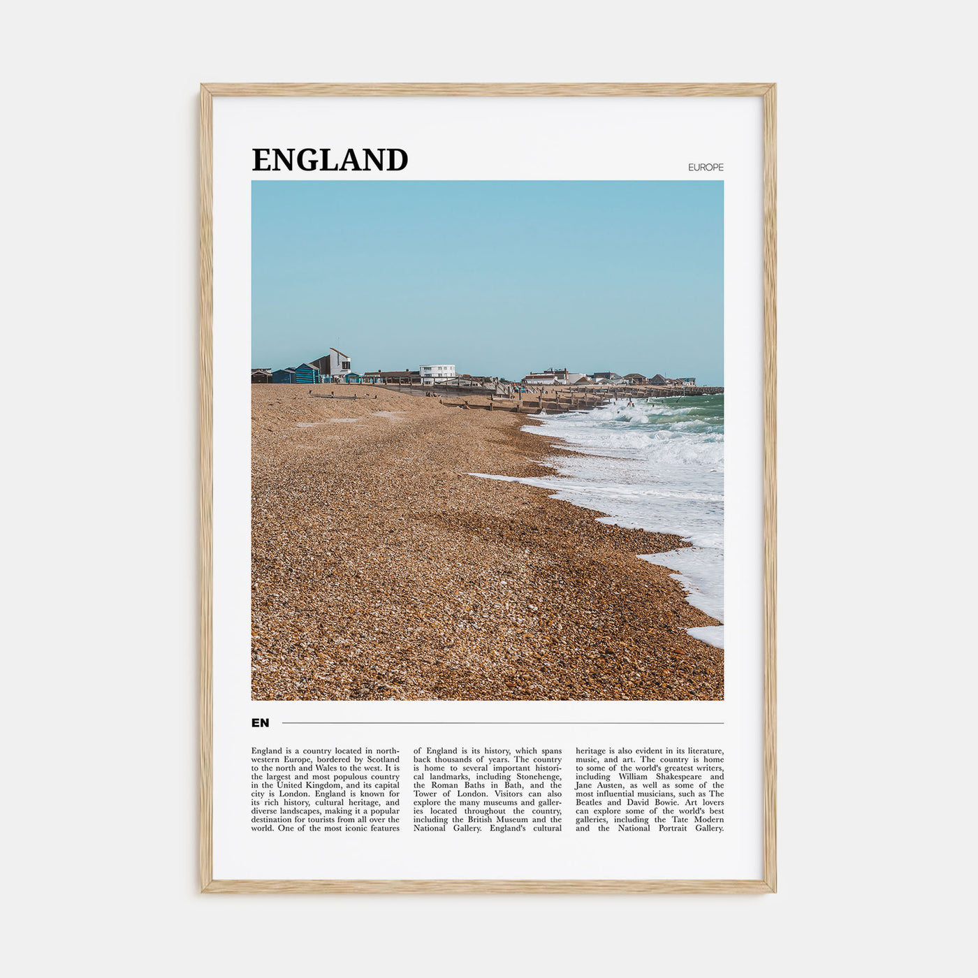 England Travel Color Poster