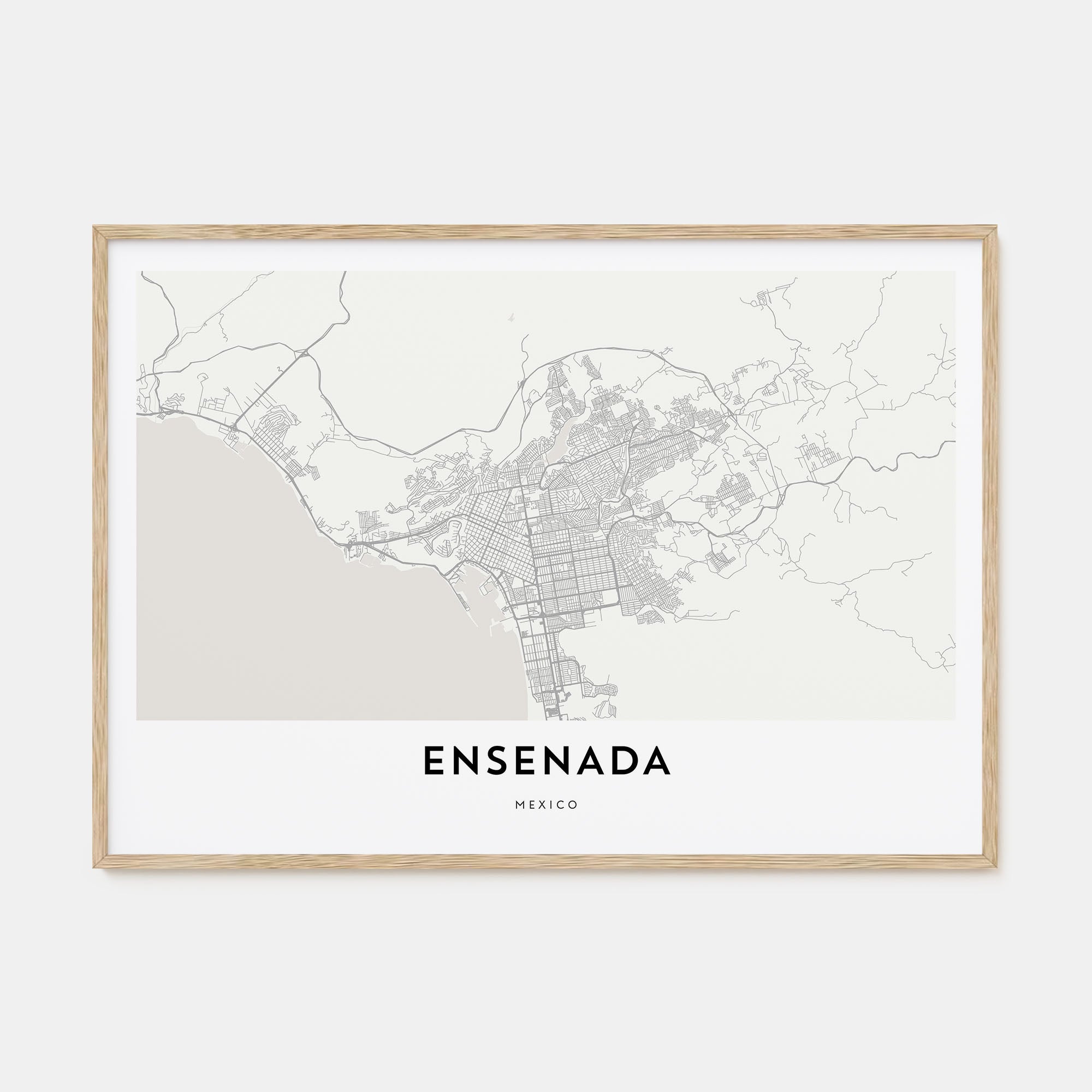 Ensenada Map Landscape Poster