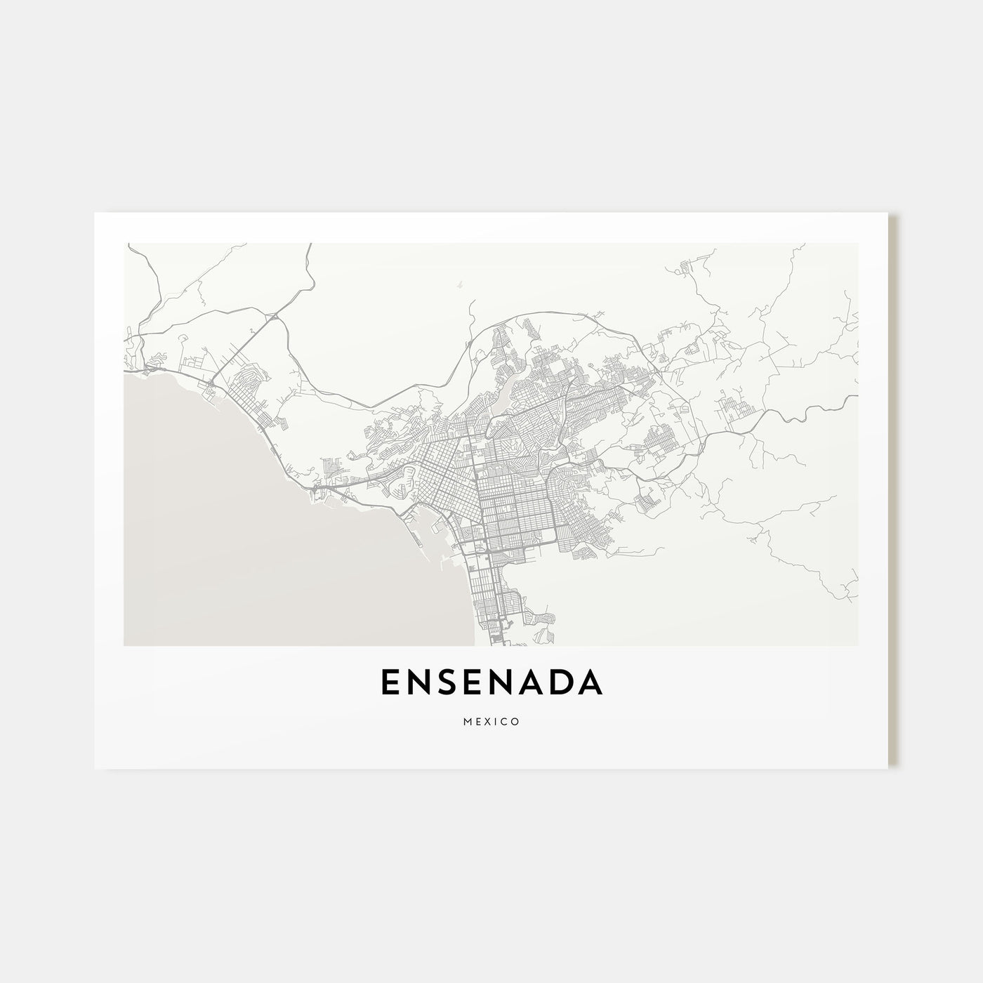 Ensenada Map Landscape Poster