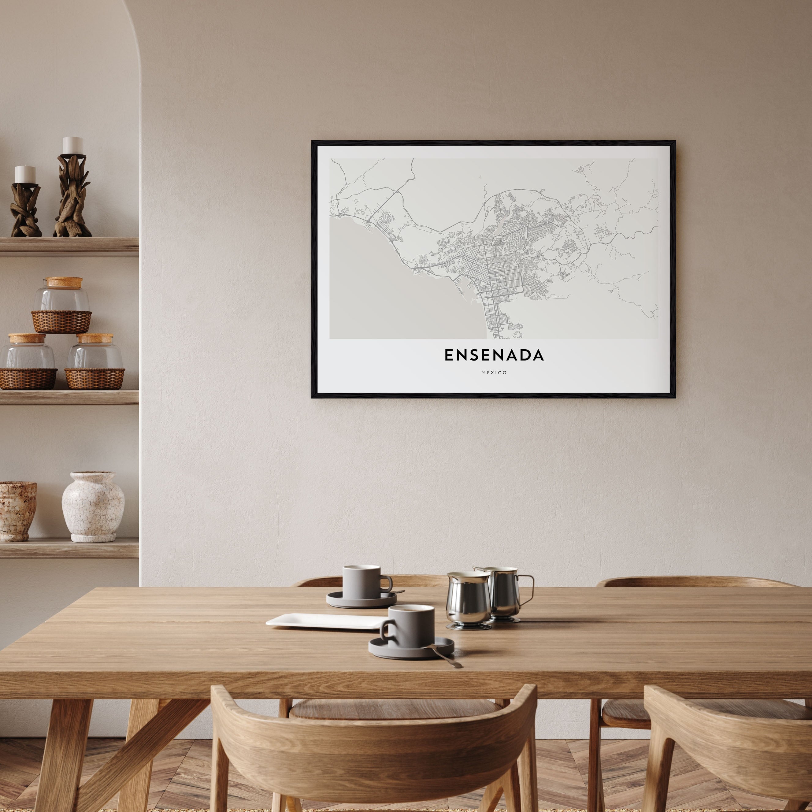 Ensenada Map Landscape Poster