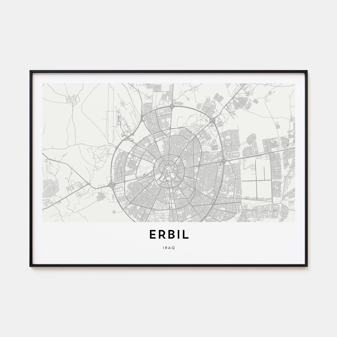 Erbil Map Landscape Poster