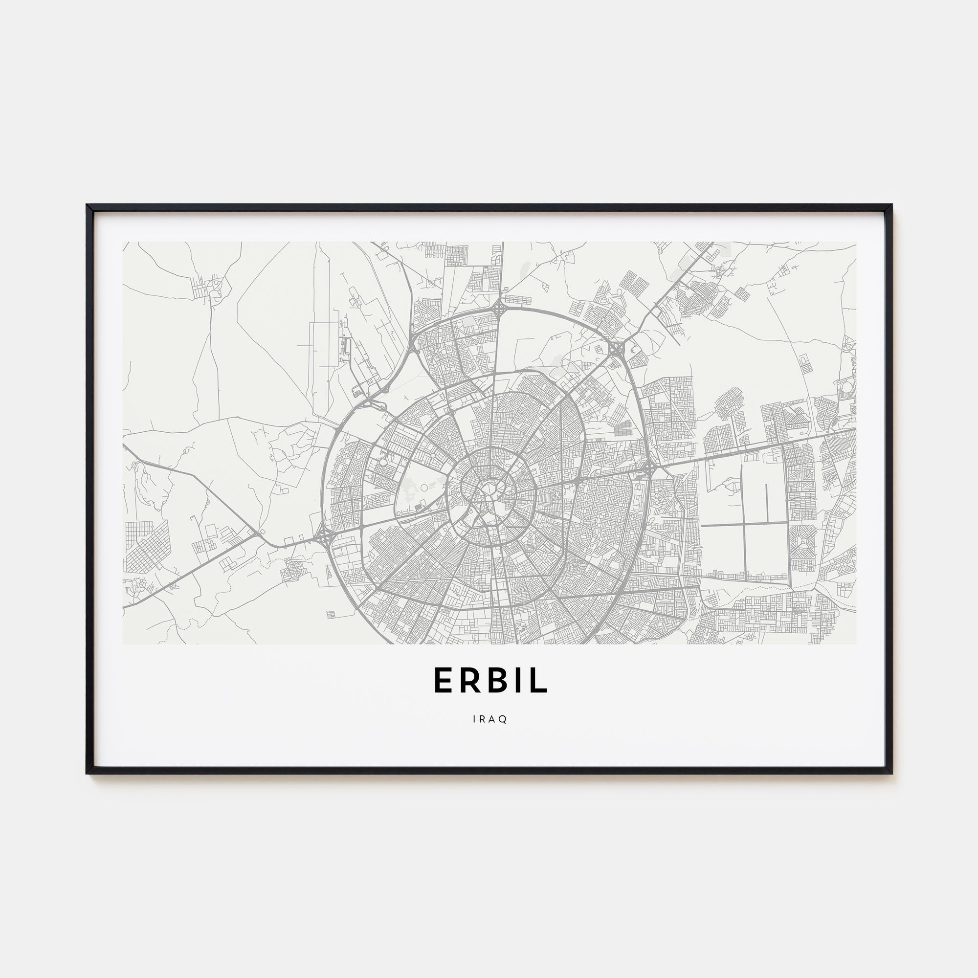 Erbil Map Landscape Poster