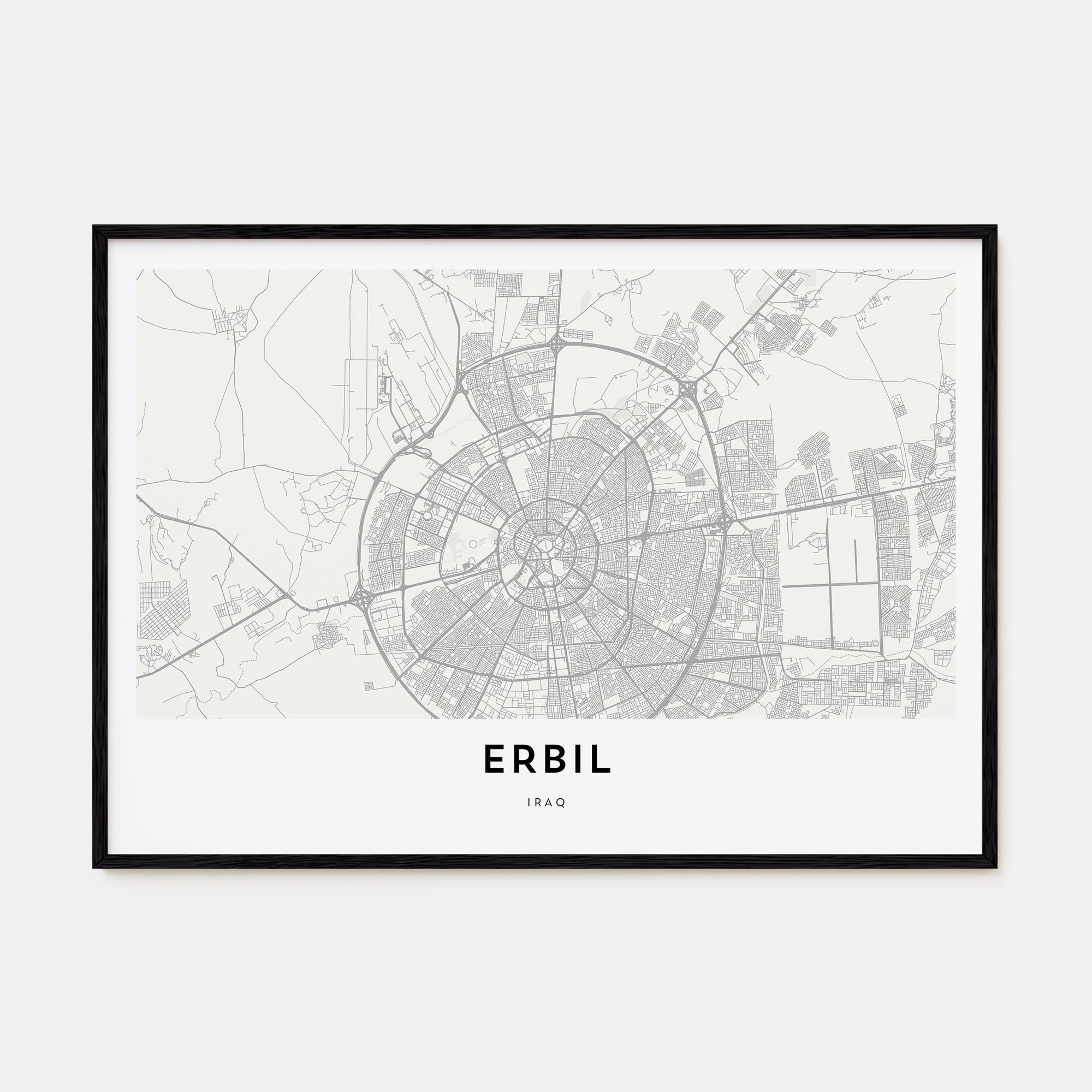 Erbil Map Landscape Poster