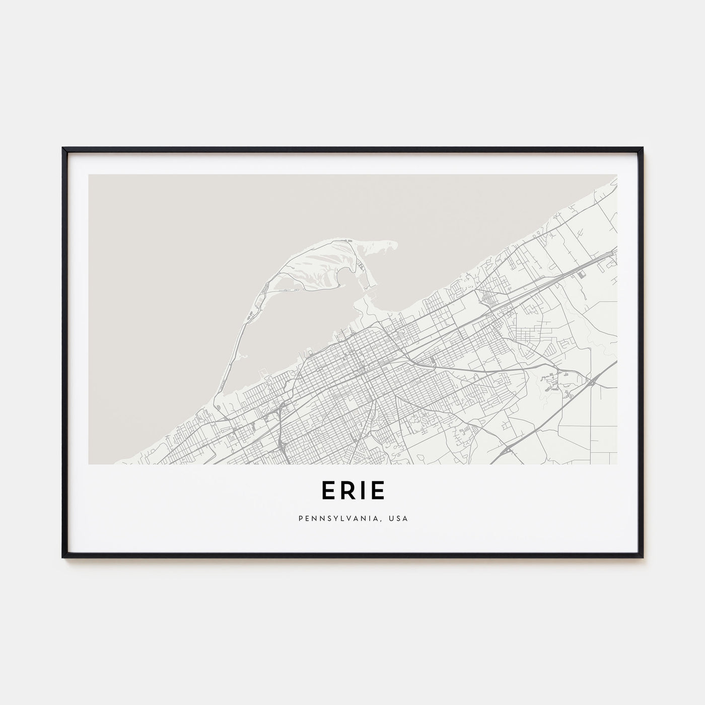 Erie Map Landscape Poster