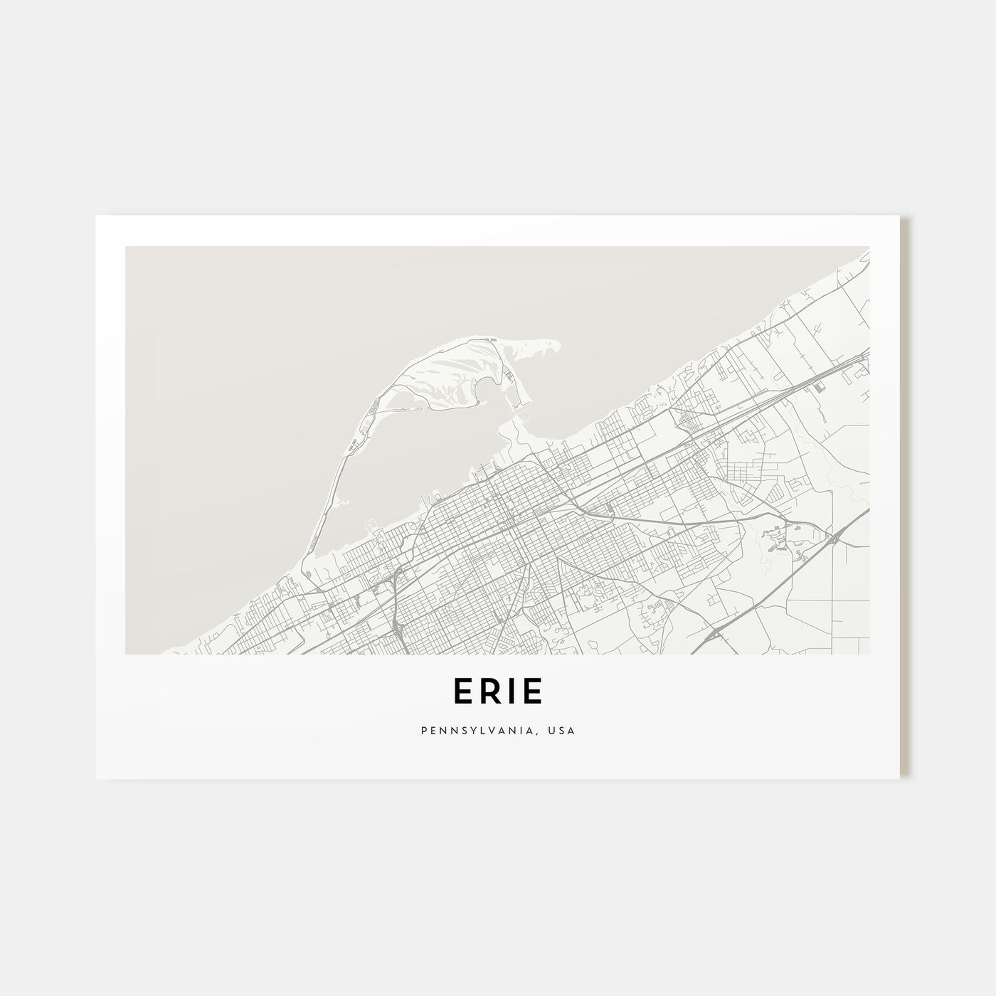 Erie Map Landscape Poster